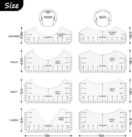 12pcs Tshirt Ruler Guide for Vinyl Alignment, T Shirt Measurement Accessories - Image 2