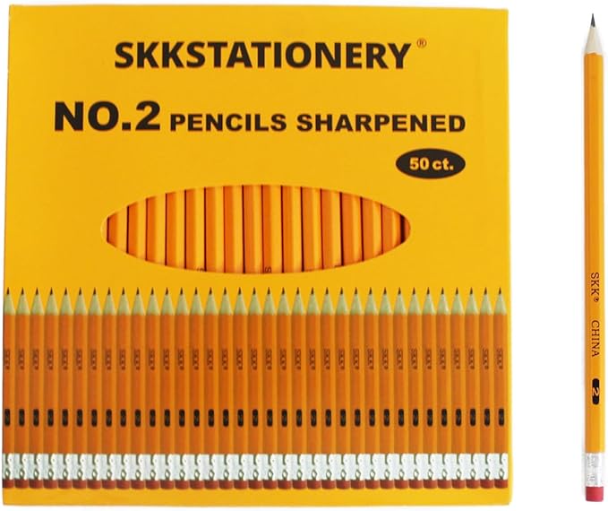 SKKSTATIONERY 50 Count Pre-sharpened #2 Pencils by SKKSTATIONERY