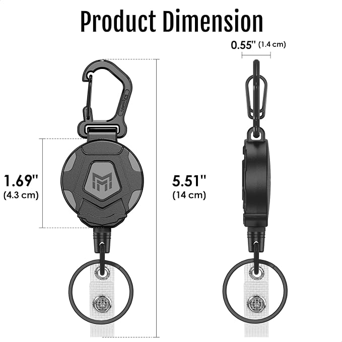 MNGARISTA 8-Pack Retractable Keychain, Heavy Duty Carabiner Badge Holder - Image 3