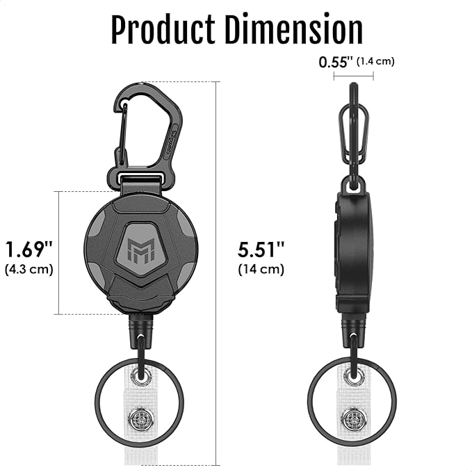 MNGARISTA 4-Pack Retractable Keychain, Heavy Duty Carabiner Badge Holder - Image 5