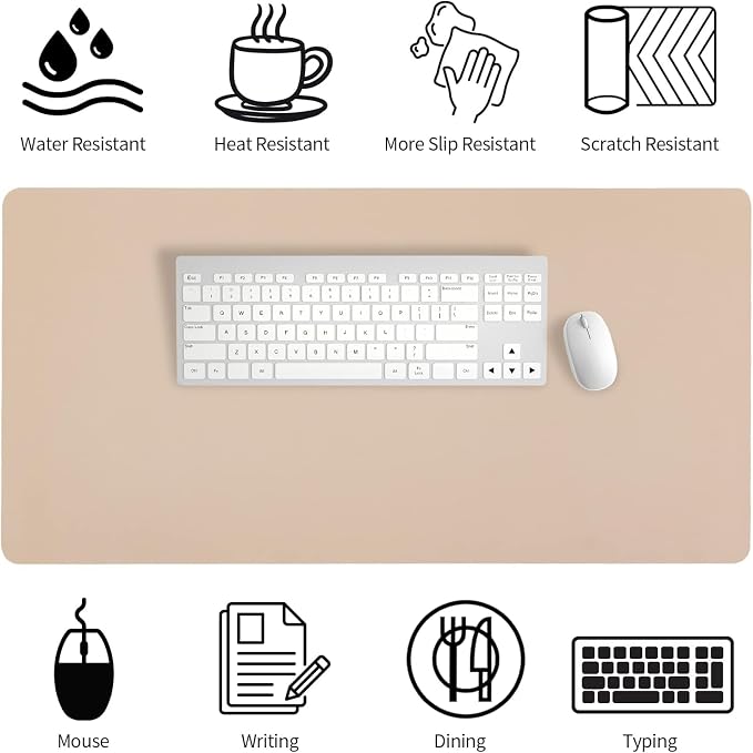 Bloss Leather Desk Pad, Mouse Pad, Non-Slip Desk Protector Mat, Leather Desk - Image 5