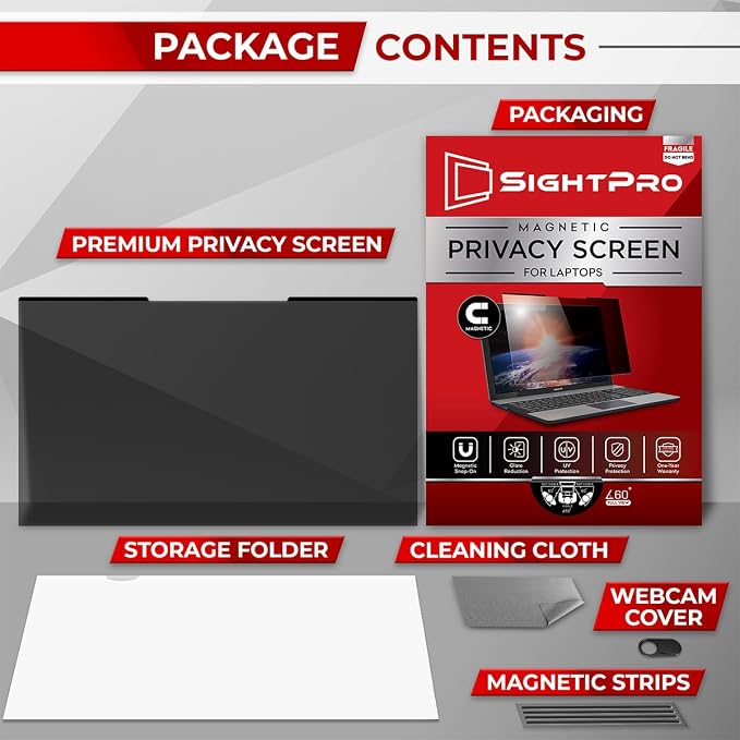 SightPro Magnetic Laptop Privacy Screen 15.6 Inch 16:9 - Image 7