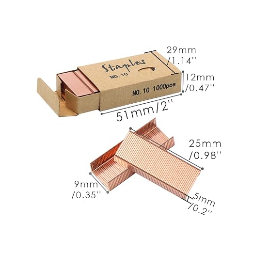 Rose Gold No.10 Staples Mini Staples Refill 1000/Box 2 Boxes/Pack 2000 Count - Image 3