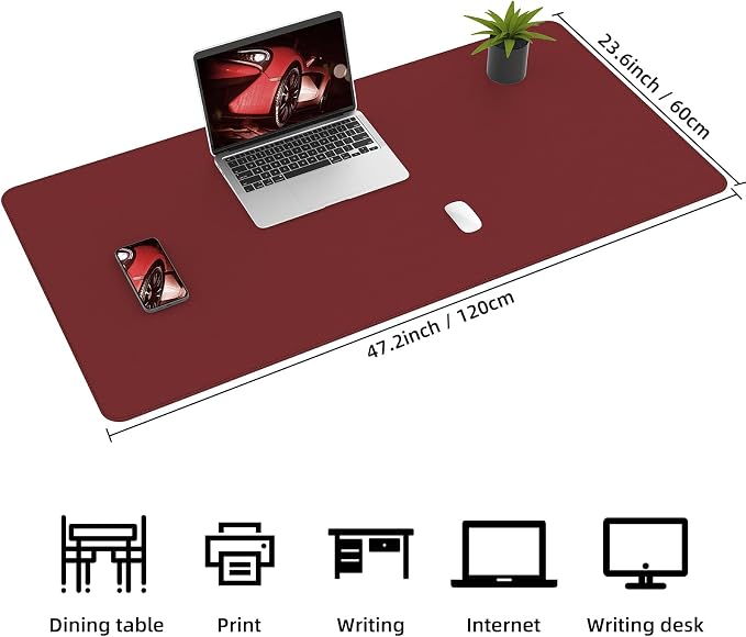 AFIING Cork Desk Mat 47" x 23.6", Dual-Sided Natural Cork & PU Leather Desk Pad - Image 4