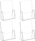 Acrylic Brochure Holder 8.5 x 5.5 Inch 4 Pack, Brochure Display Stands by SUNQEBO