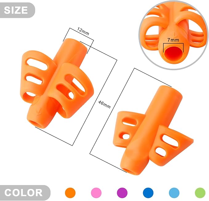 6 Pack Pencil Grips for Kids Handwriting Pencil Grippers, Pencil Writing Aid - Image 2