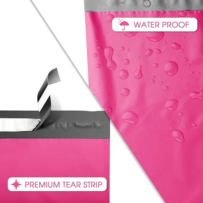 Metronic Pink Poly Mailers 14.5x19 Large Poly Mailers 100 Pack Self-Seal - Image 2