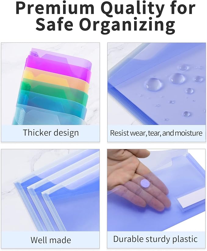 Sooez Small Plastic Envelopes, 12 Pack Plastic Pouch - Image 2