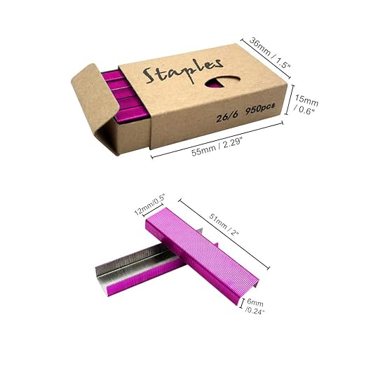 Rose Red 26/6 Standard Staple Set 12mm Width 1000/Box 6 Boxes/Pack 6000 Count - Image 3