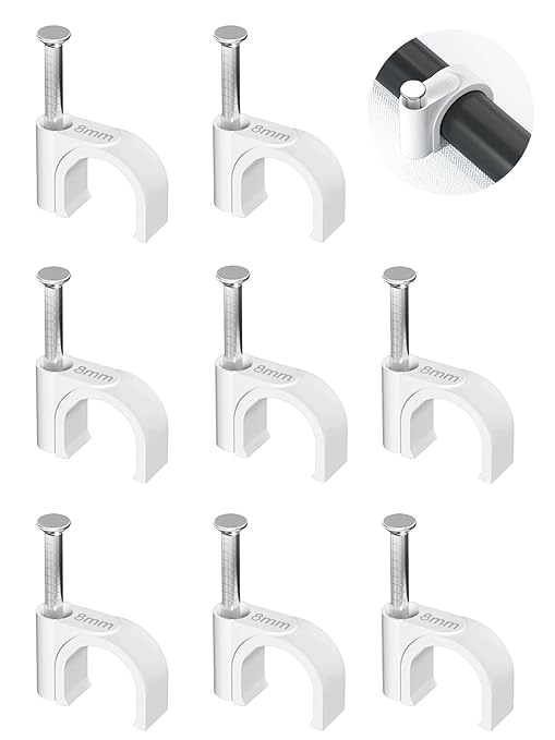Jadaol Cable Clips 100Pcs 8mm Nail in Clips by Jadaol