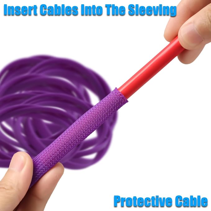 25ft PET Expandable Braided Cable Sleeve 13/16inch Pet Braided Cable Sleeve - Image 4