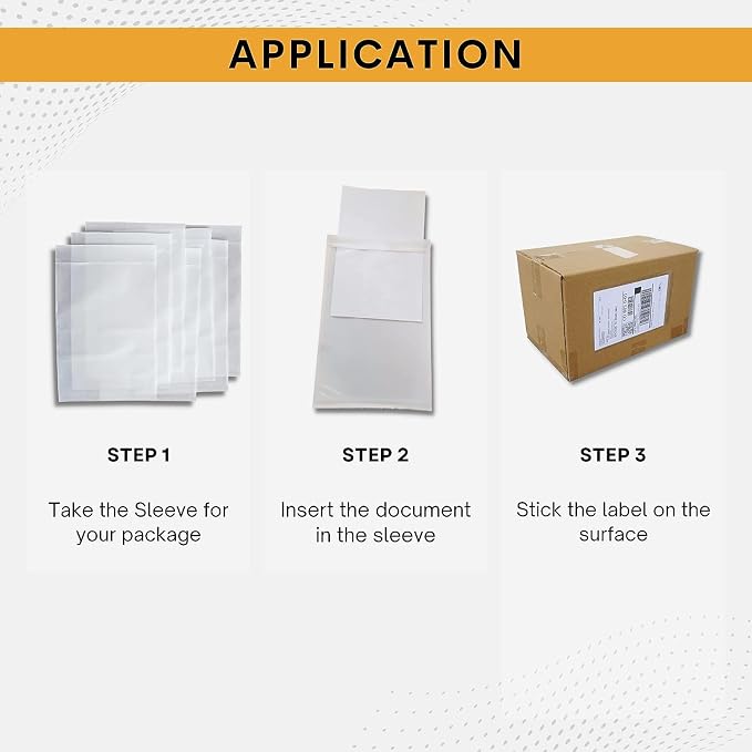 300 Pack 6"x10" Shipping Label Sleeves – Clear Self-Adhesive Packing Slip - Image 2