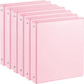SUIN 1-inch 3 Ring Binder with 2 Interior Pockets, and School Use, 6 Pack by SuinOffice