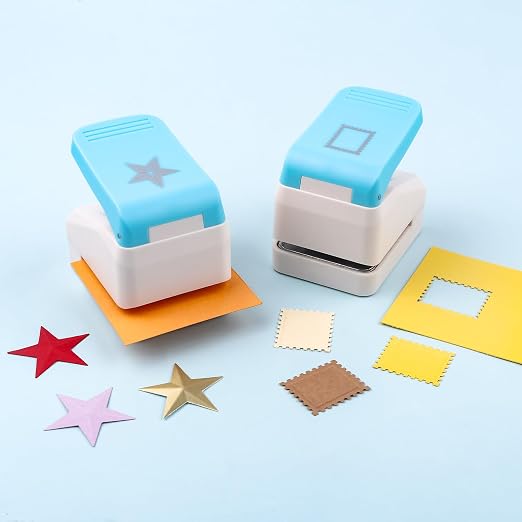 3 Pcs Paper Punch | Stamp Square & Star Punches | 1.1x0.9 inch Postage Stamp - Image 7