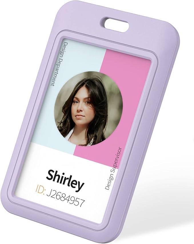 Uniclife 3 Pack Sliding ID Badge Holder Vertical Hard Plastic Case by UnicLife