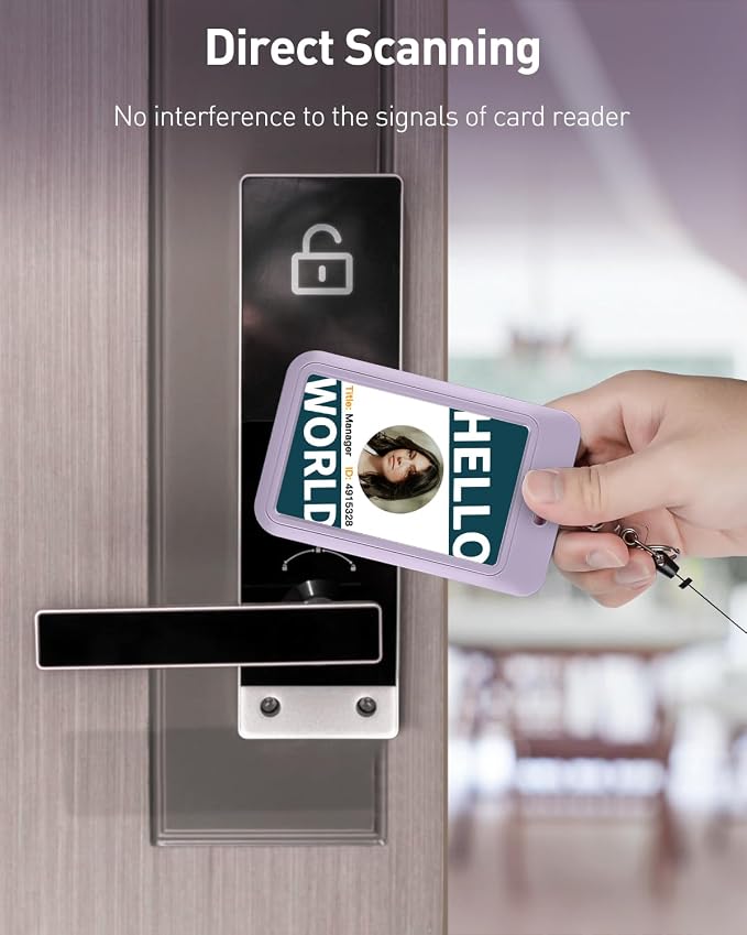 Uniclife 3 Pack Sliding ID Badge Holder Vertical Hard Plastic Case - Image 3