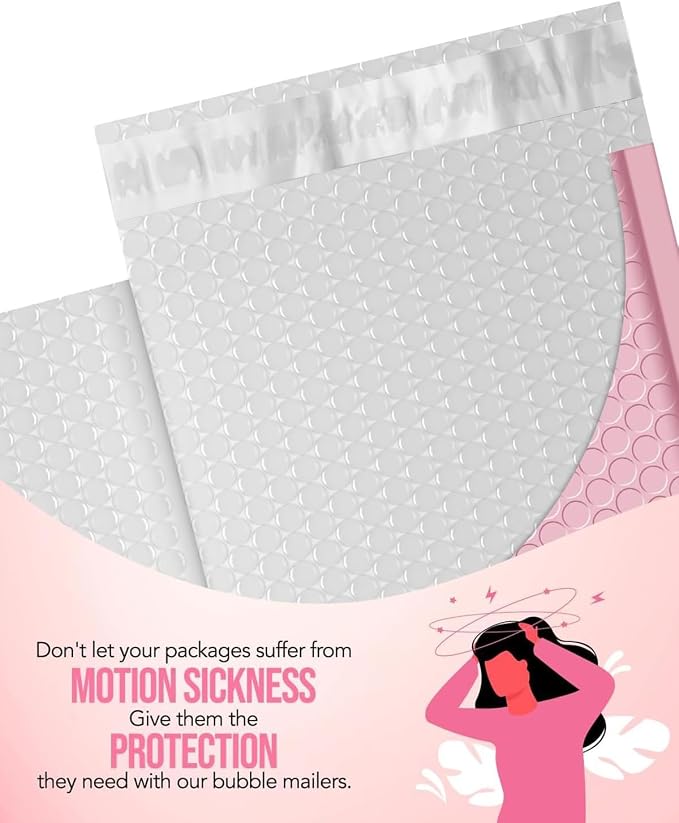 GSSUSA Light Pink Bubble Mailers 8.5X12 Inches 500 Pack, Padded Poly Bubble - Image 3