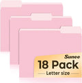 SUNEE File Folders, 18 Pack Manilla Folders 8.5 x 11, Colored Folders Office by SUNEE