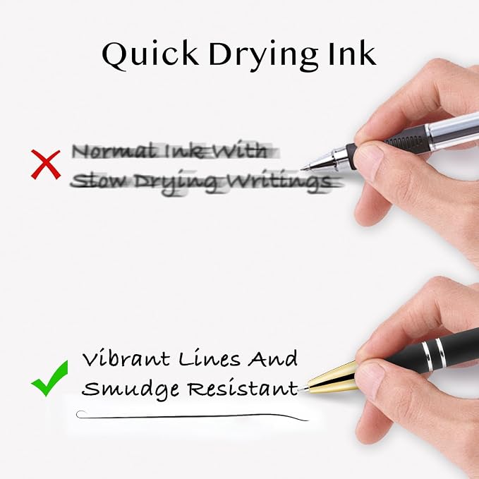 LINFANC 12 Pack Black Gold Ballpoint Pen - Image 5