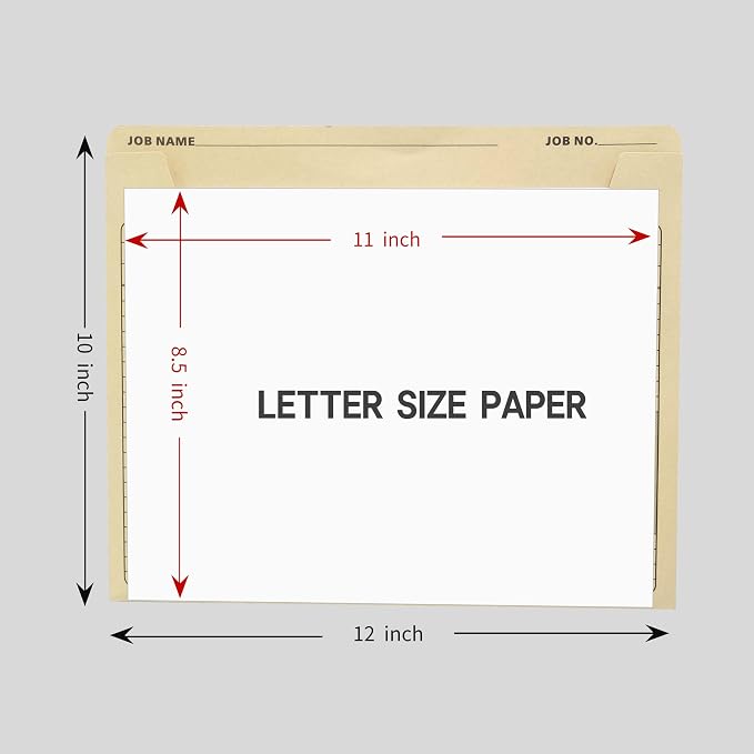 25-Pack Heavy Duty Manila Job Folders 10x12 Inch – Preprinted Project - Image 2