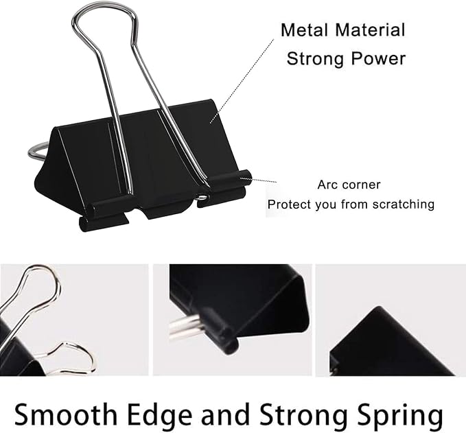 Extra Large Binder Clips 2 Inch, Big Paper Clamps - Image 2
