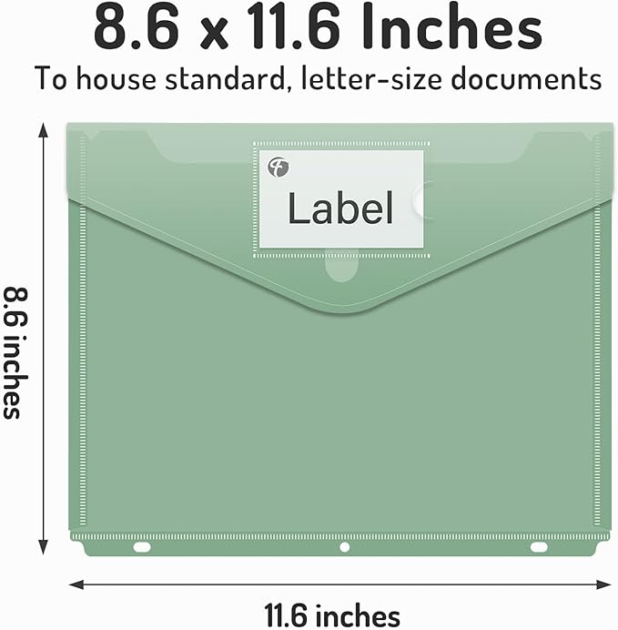 Forvencer Binder Pocket, 5 Pack Super Heavyweight Plastic Folders - Image 2