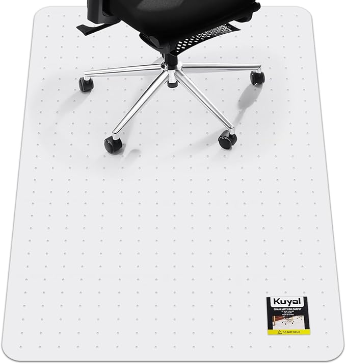 Kuyal Office Chair Mat for Carpet, 40x48 Clear Heavy Duty Computer Chair Mat by Kuyal