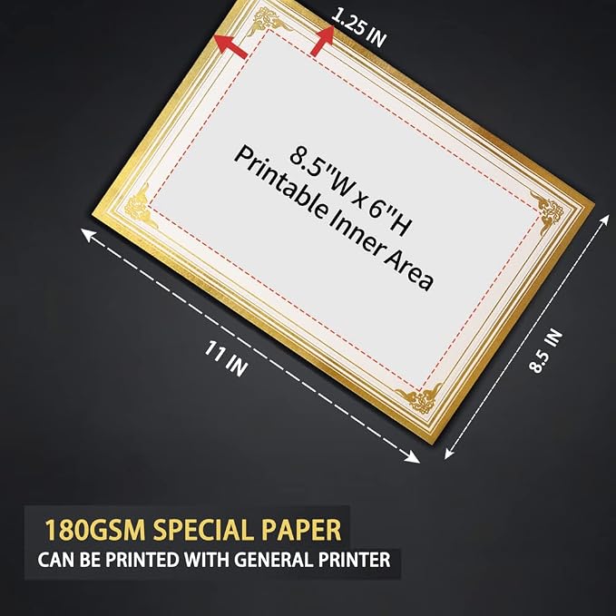 SUNEE 75pcs Certificate Kit, Includes 25pcs Black Certificate Holders & 25pcs - Image 4