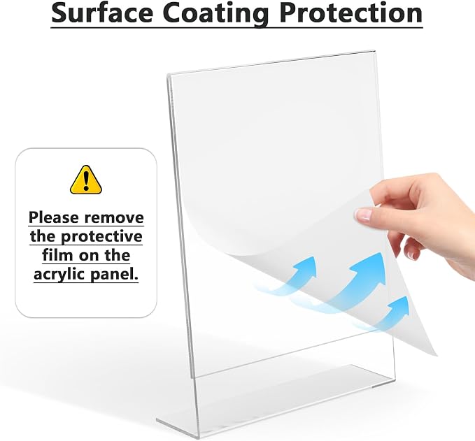 MaxGear Acrylic Sign Holder, 8.5 x 11 L-Shape Plastic Display Stand, 3 Pack | - Image 2