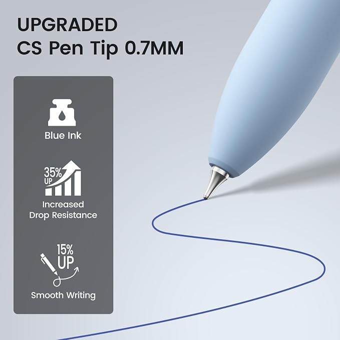 Blue Gel Pens, 8 Pack, 0.7mm Retractable, Smooth No Smudge | 0.7mm Smooth - Image 3
