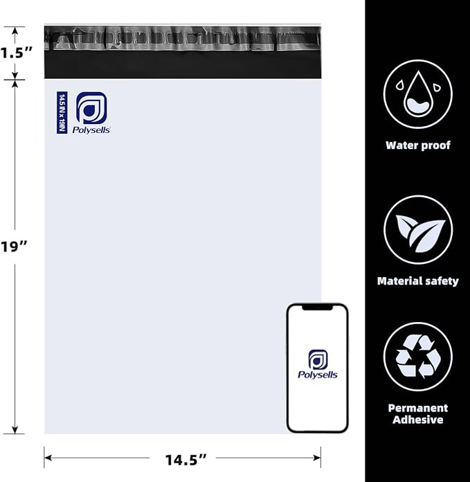POLYSELLS Poly Mailers Shipping Envelopes, Strong Adhesive Sealing, Waterproof - Image 2