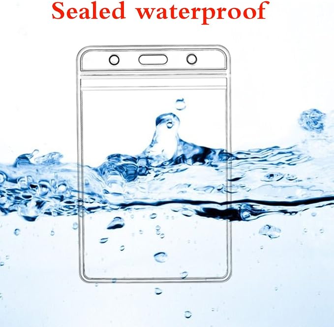 Vertical ID Badge Holders Sealable Waterproof Clear Plastic Holder, Fits - Image 7