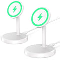 Magnetic Wireless Charger iPhone, 2 Pack 15W Fast Mag-Safe Charger Stand by Xiauodo