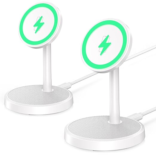 Magnetic Wireless Charger iPhone, 2 Pack 15W Fast Mag-Safe Charger Stand by Xiauodo