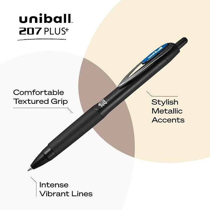 Uniball 207 Plus+ Retractable Gel Pens 12 Pack - Image 3