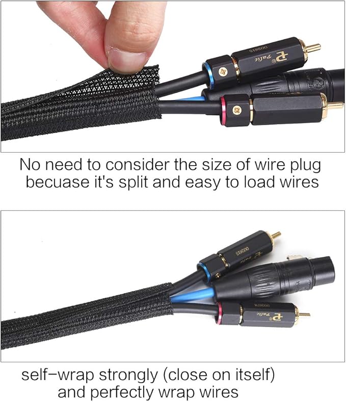 Alex Tech 25ft - 1/2 inch Cord Protector Wire Loom Tubing Cable Sleeve Split - Image 2