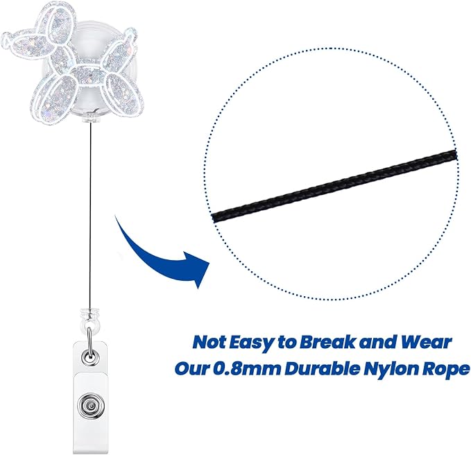 Funny Balloon Dog Nurse Badge Reel, Cute Retractable ID Pediatric Badge Holder - Image 5