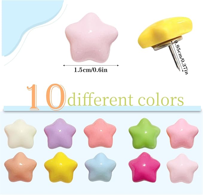 50 Pcs Star Push Pins, Cute Push Pins, Decorative Thumbtack - Image 3