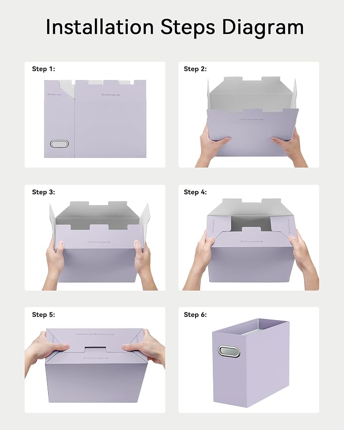 Oterri File Organizer Box, Portable Collapsible Cardboard File Folder Organizer - Image 4