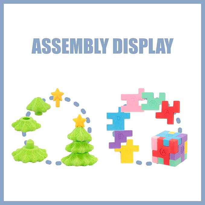 182pcs 3D Cute Kids Erasers, Random Desktop Pet Toys Gifts, Classroom Rewards - Image 3