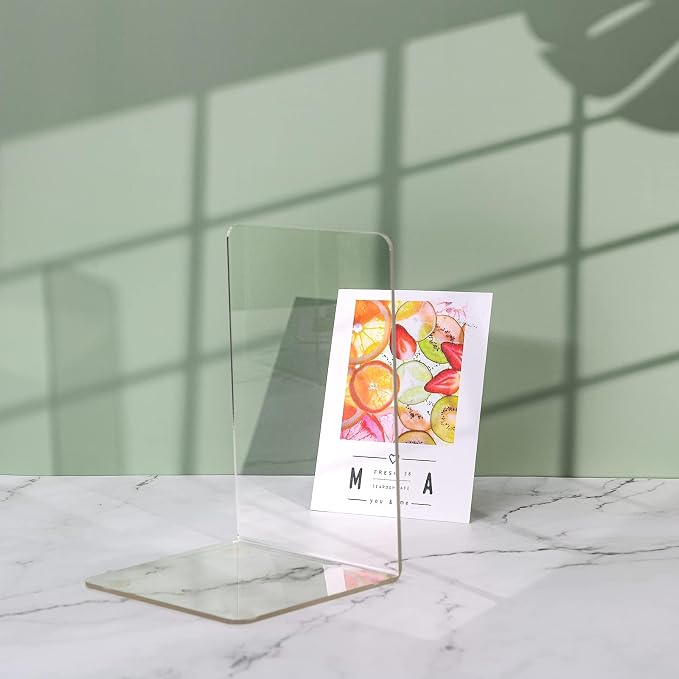Adwikoso Clear Acrylic Book Ends, Non-Slip Book Holder Stand, Decorative Book - Image 6
