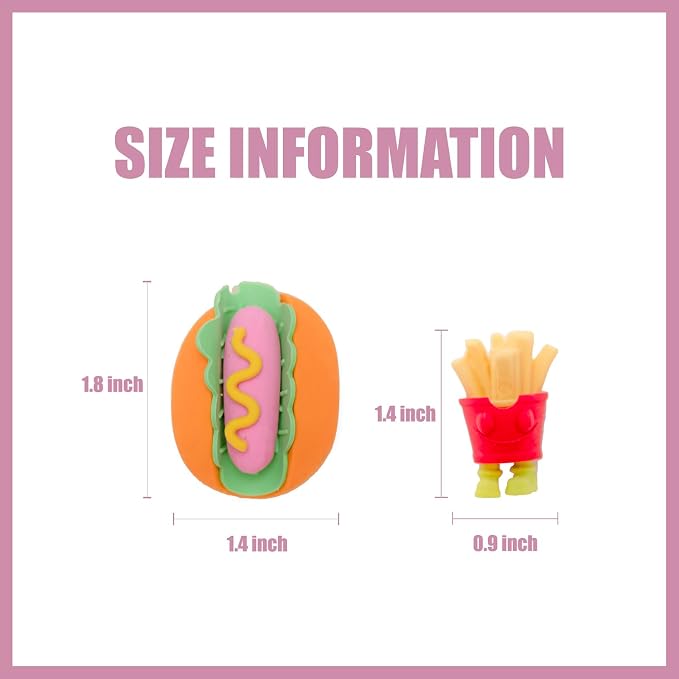 72Pcs 3D Food Erasers for Kids, All are Food Styles, Random Desktop Pets Toys - Image 2