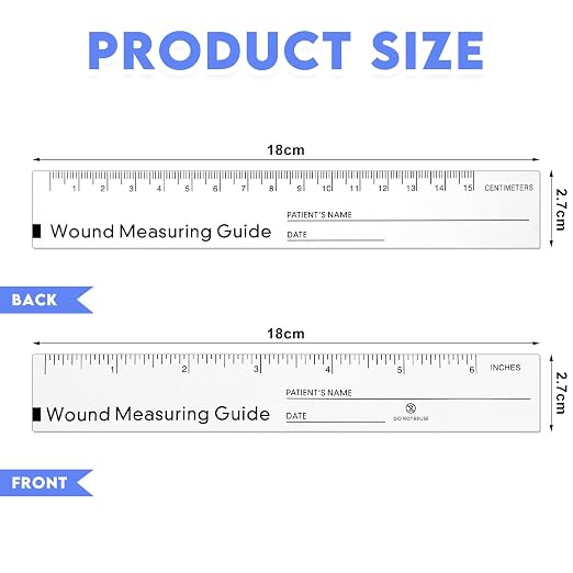 1000 Pcs Wound Ruler 6 Inch Wound Measuring Tape Paper Guide Ruler Double Sided - Image 5