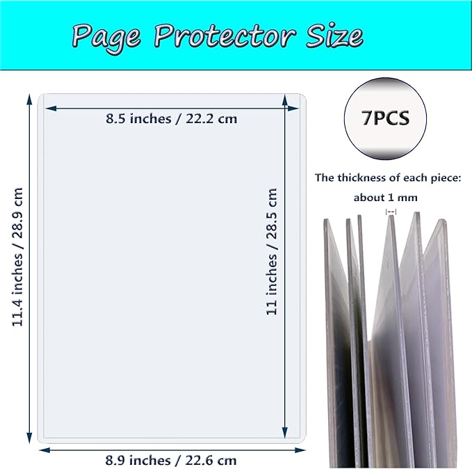 7 PCS 8.5" x 11" Rigid Print Protectors, Plastic Paper Sheet Protectors - Image 2