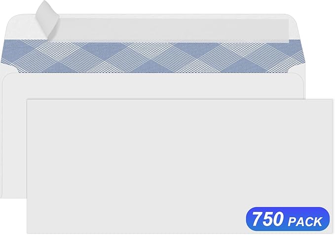 750#10 Security Envelopes, PANDRI Self Seal Windowless Envelopes, Security Tint by PANDRI