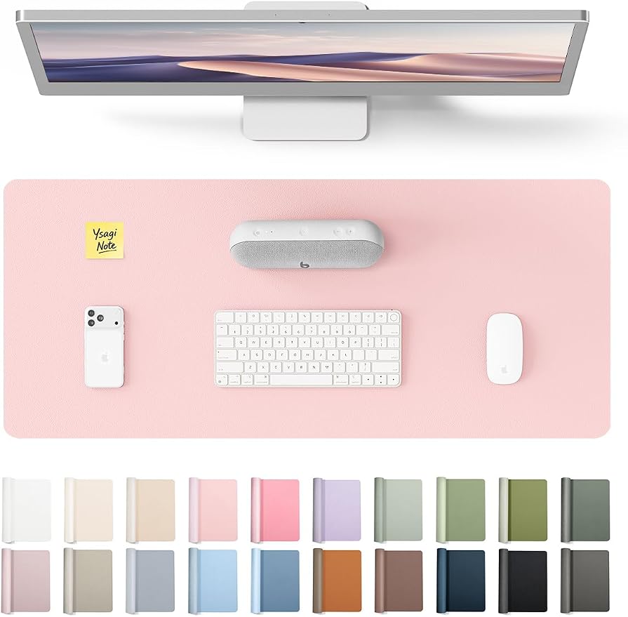 YSAGi Leather Desk Protector, Office Mat, Large Mouse Mat, Non-Slip PU Leather by YSAGi