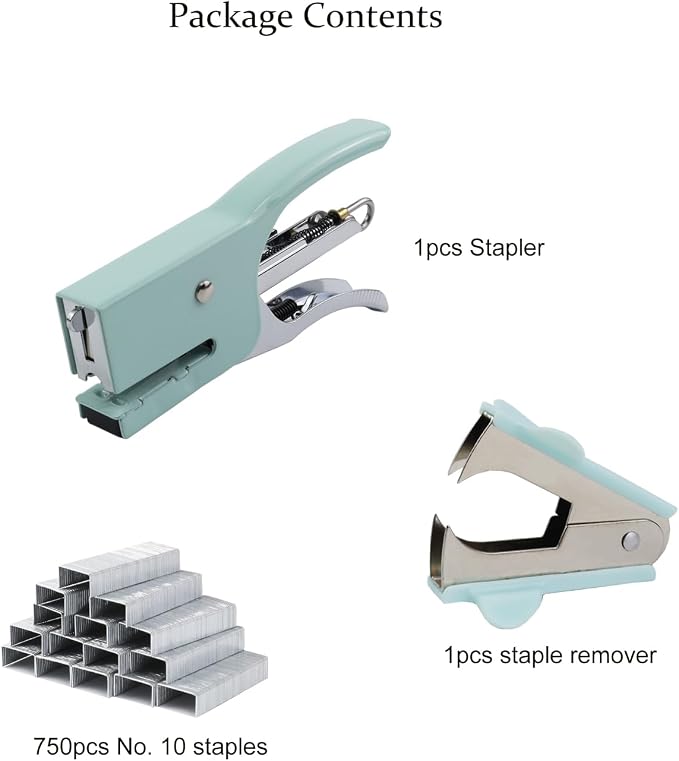 Small Hand-held Stapler Set, 15 Sheet Capacity, Includes 750Pcs Staples and A - Image 2