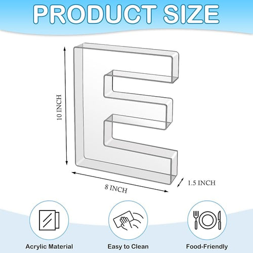 10" E Clear Acrylic Letter Charcuterie Board Box, Reusable Fillable Decorative - Image 2