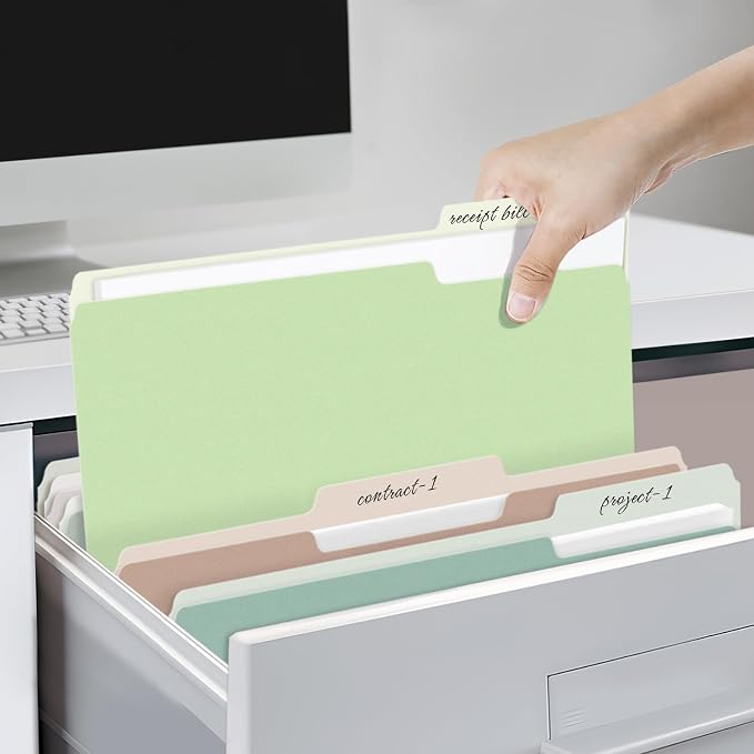 SUNEE File Folders, 120 Pack Manilla Folders 8.5 x 11, Colored File Folders - Image 7
