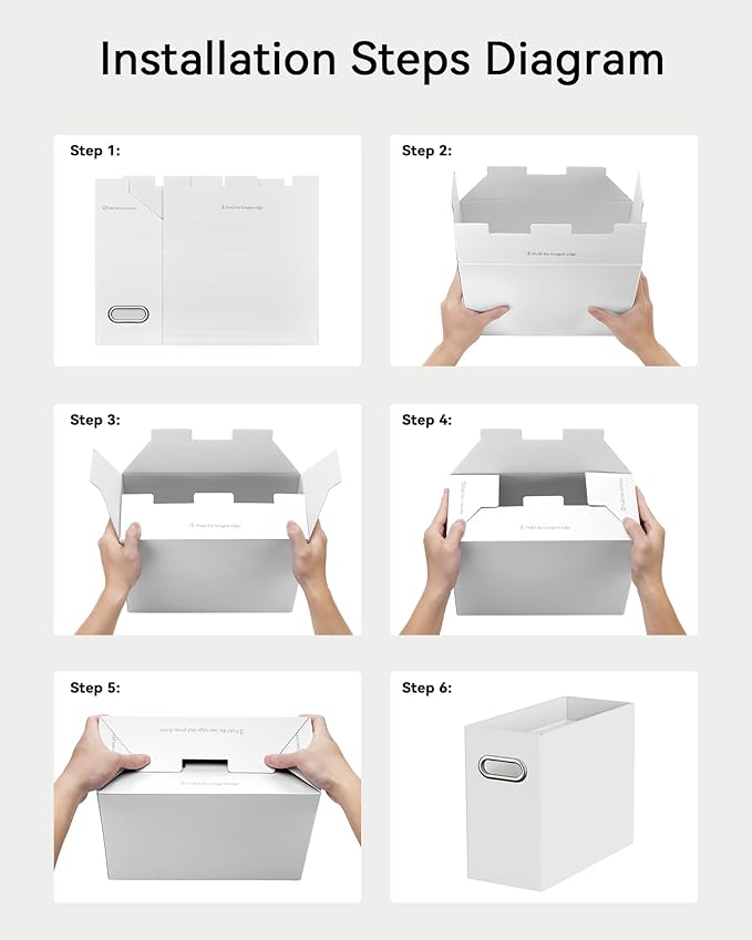 Oterri File Organizer Box, Portable Collapsible Cardboard File Folder Organizer - Image 6